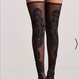 Sheer mesh over the knee boots